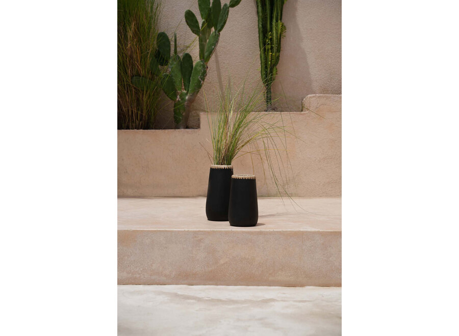 Le Vase Sneaky - Noir Naturel - L