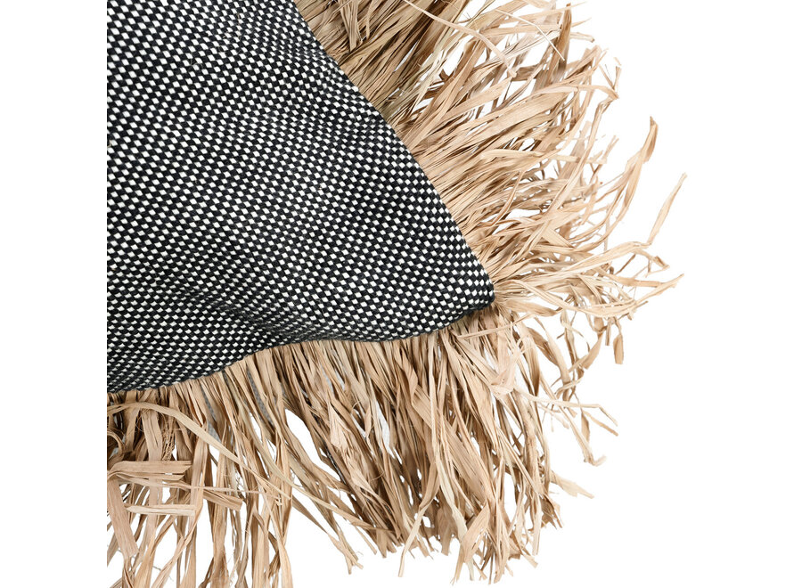 De Cotton Bonita Kussenhoes - Zwart Naturel - 60x60