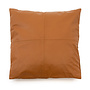 The Four Panel Leather Cushion Cover - Camel - 60x60