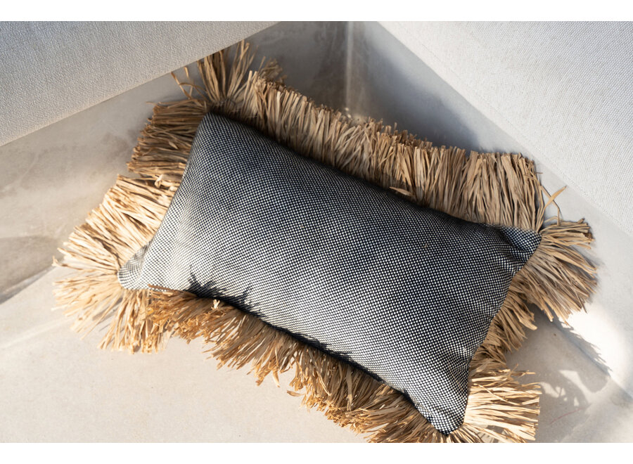 The Cotton Bonita Cushion Cover - Natural Black - 30x50