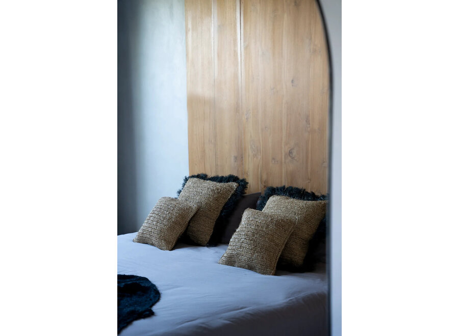 La Housse De Coussin En Raphia - Naturel Noir - 60x60