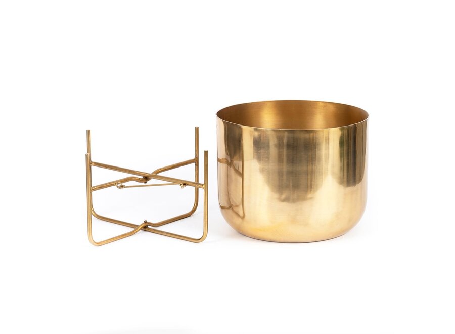 The Brass Planter on Stand - Brass - XL