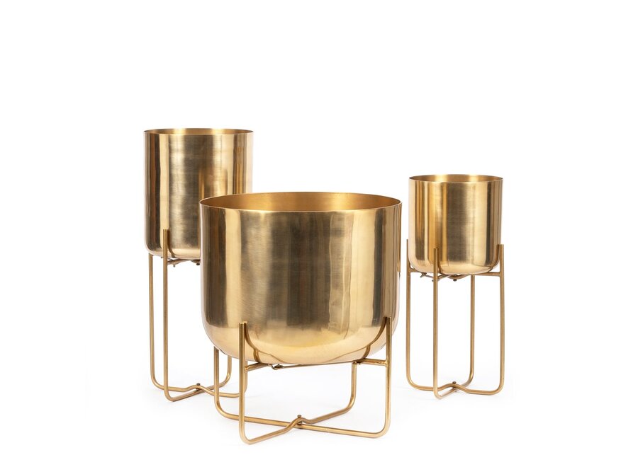The Brass Planter on Stand - Brass - XL