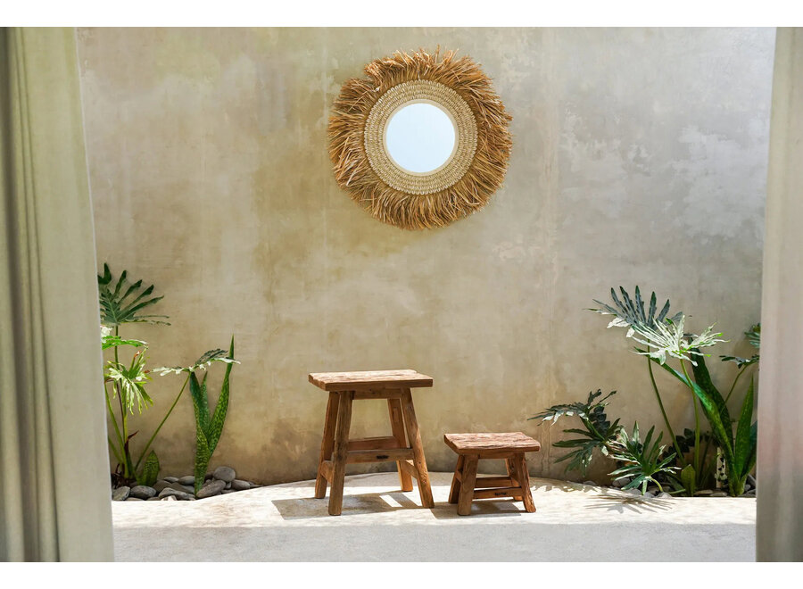 Lo Specchio Raffia Cowrie - Bianco Naturale