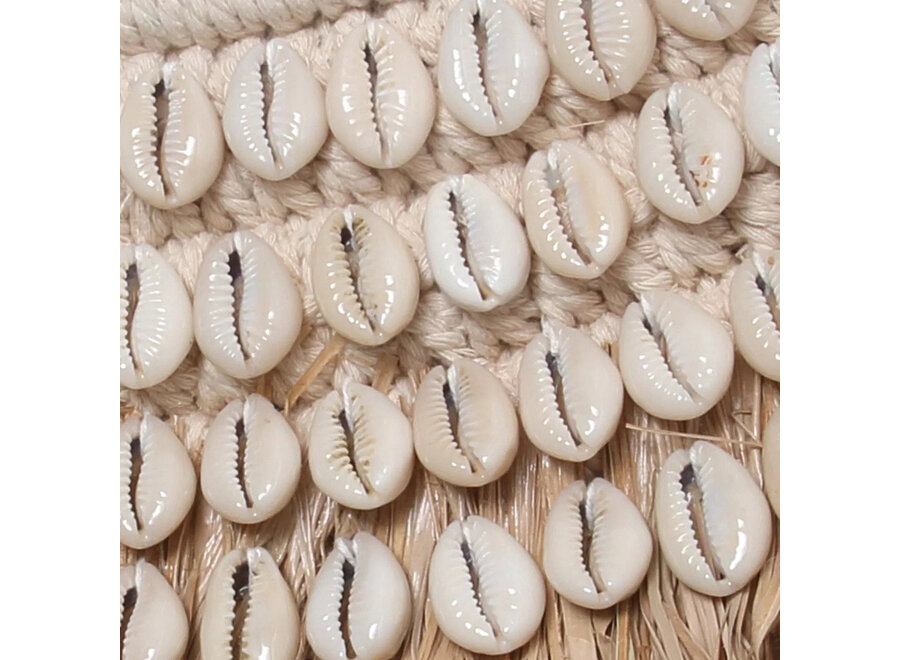 Le Miroir Raffia Cowrie - Blanc Naturel