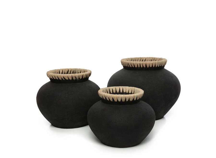 Die Styly Vase - Schwarz Natur - L