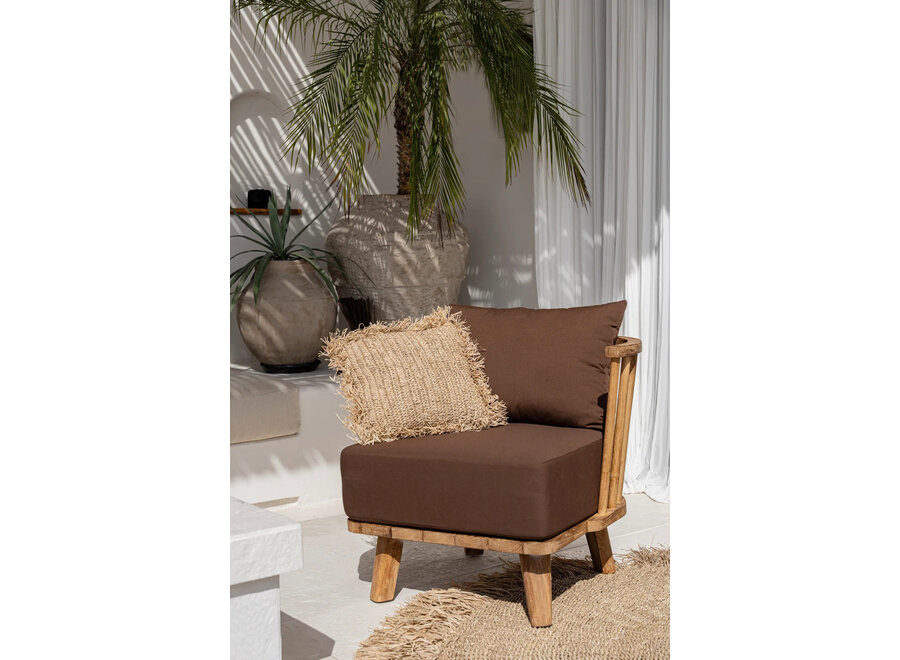 De Raffia Kussenhoes - Vierkant - Naturel - 40x40