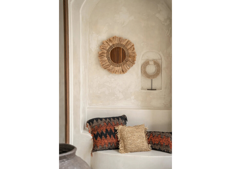 De Raffia Kussenhoes - Vierkant - Naturel - 40x40