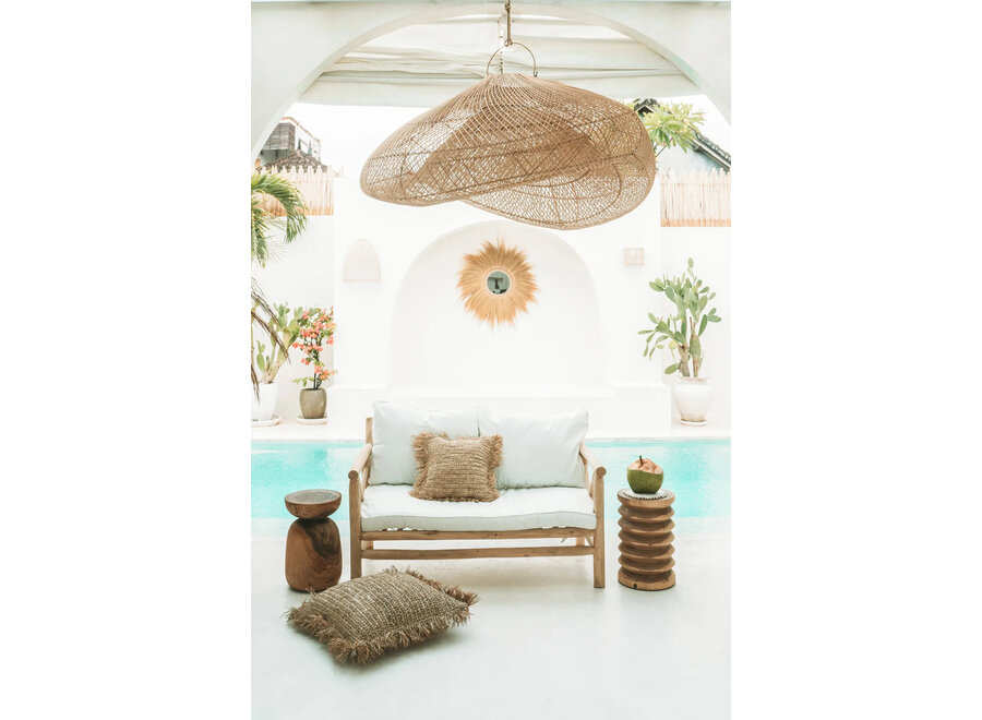 De Raffia Kussenhoes - Vierkant - Naturel - 40x40