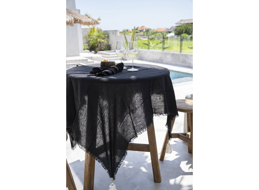 La Nappe En Lin - Noir - 150x200