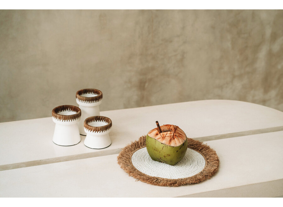 Le Water Hyacinth Raffia Set de Table - Blanc Naturel