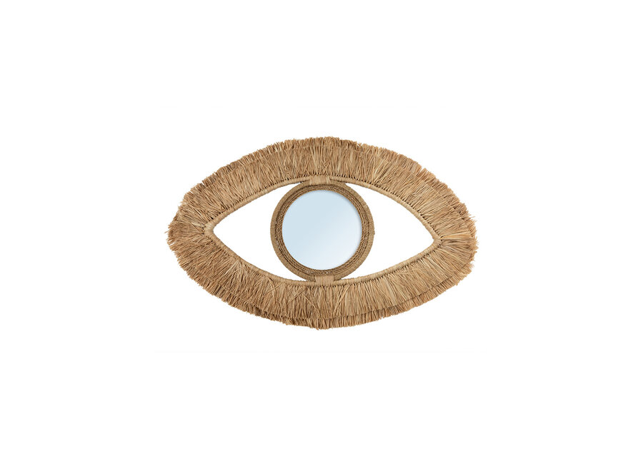 Lo Specchio Raffia Eye - Naturale - M
