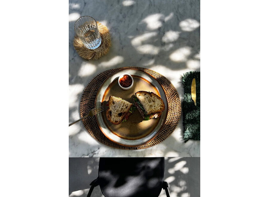 The Colonial Oval Placemat - Natural Brown