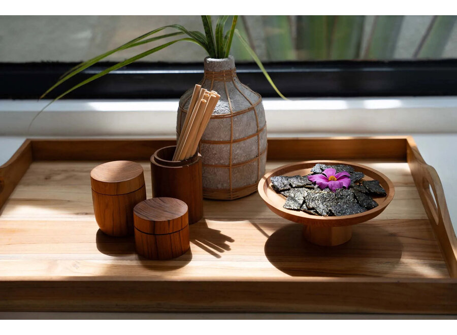 Das Teak Root Gefäß Niedrig - M