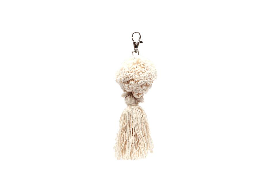 The Pompom Keychain - White