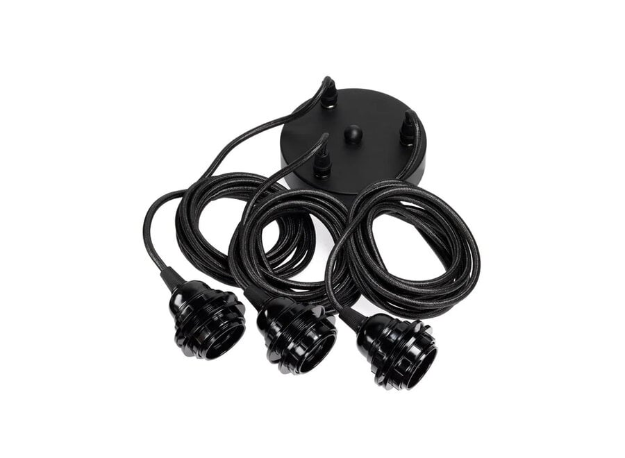 Montura Para Lámparas - Negro - 3 Accesorios