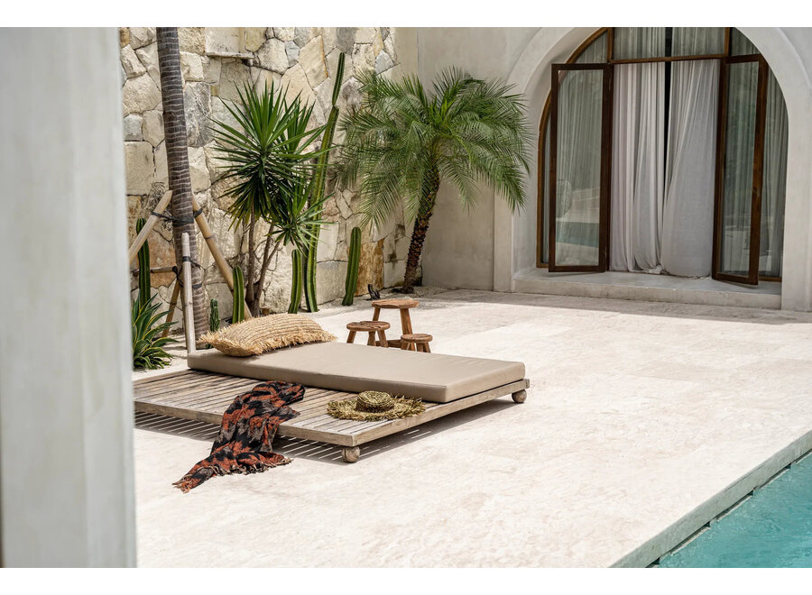 De Raffia Kussenhoes - Vierkant - Naturel - 35x100