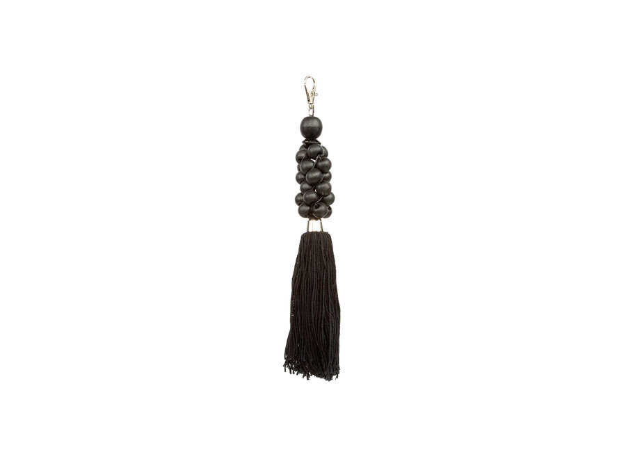 The Wooden Beads Keychain - Black