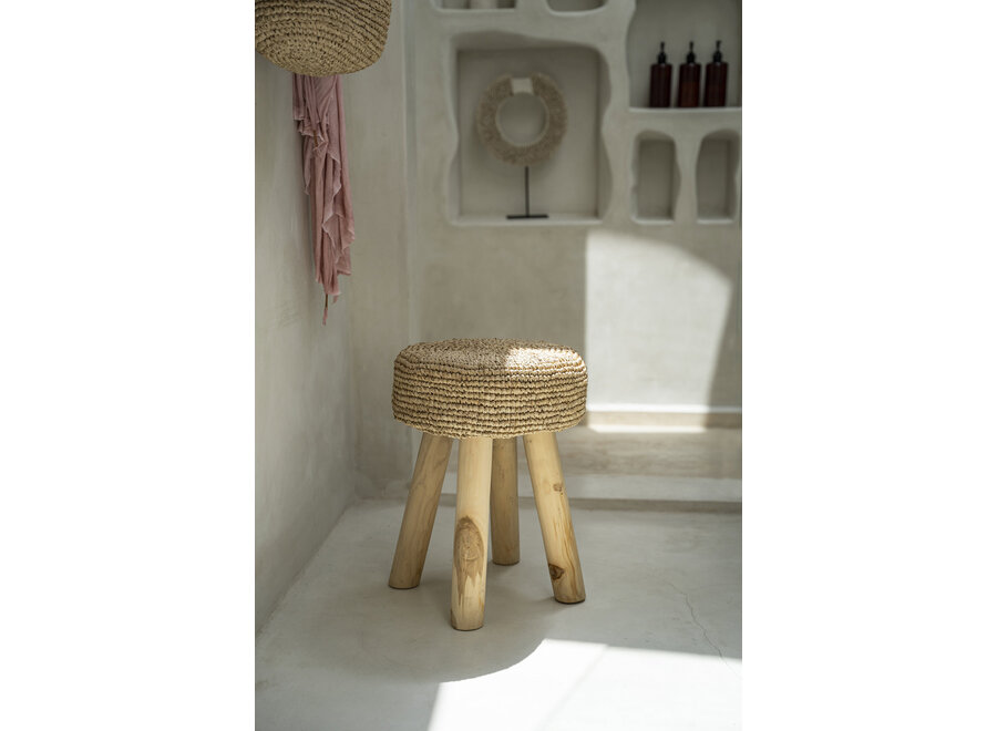 The Raffia Stool - Natural