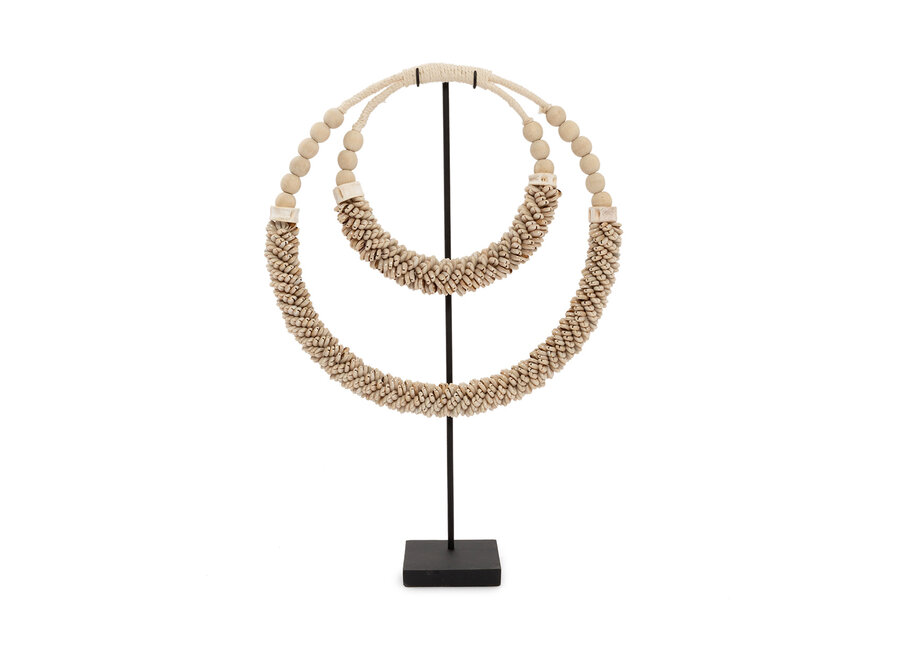 Collier À Double Coquillage Sur Pied - Naturel