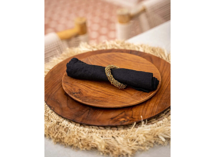 The Teak Root Round Plate - M