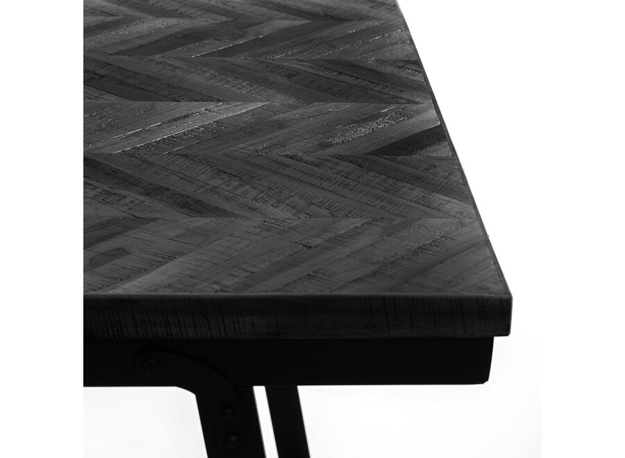 The Herringbone High Table - Black - 140cm