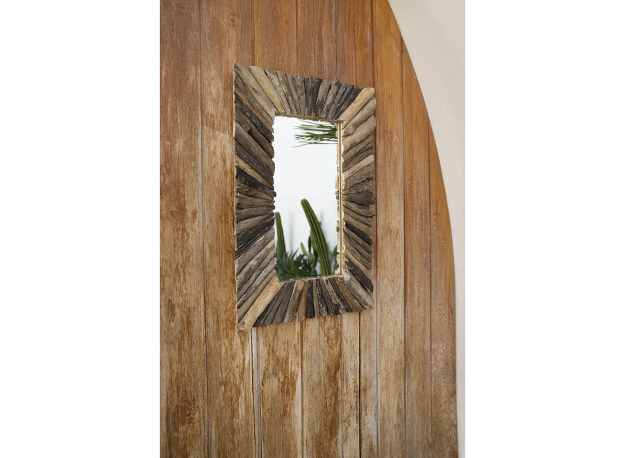 Le Miroir Driftwood Framed - Naturel - M