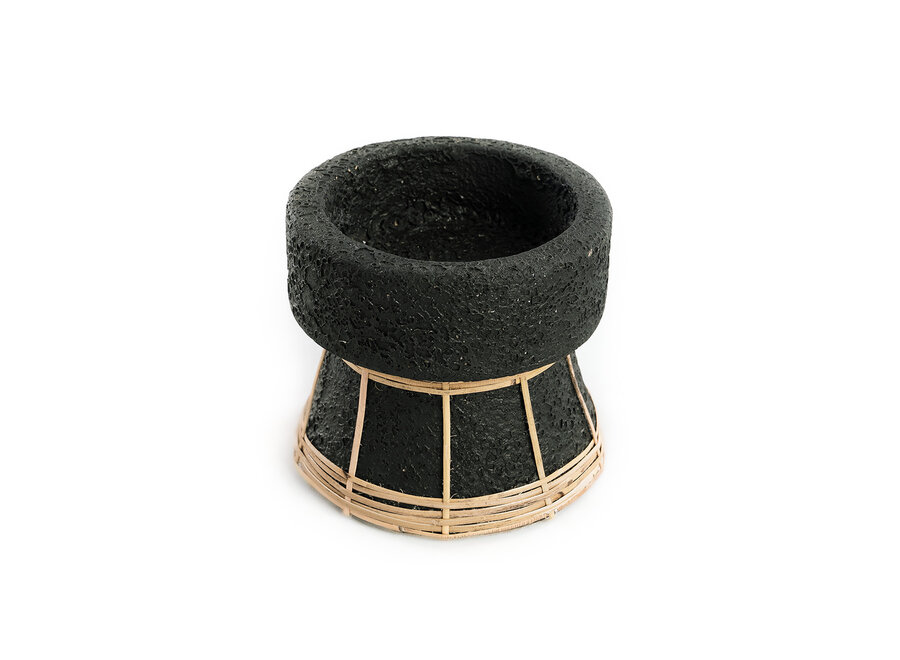 Il Portacandele Serene - Nero Naturale - S