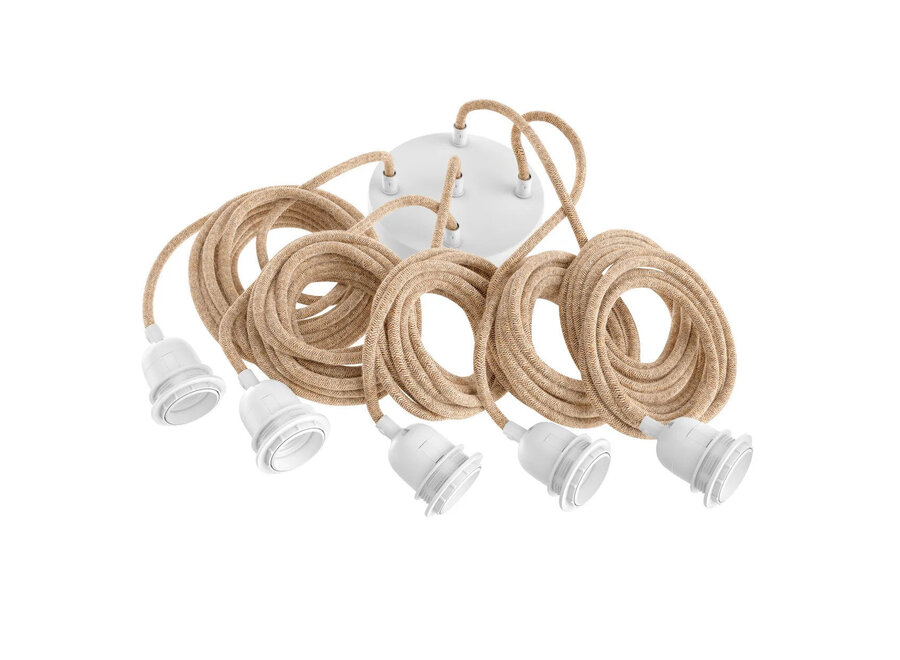Lampfitting Voor Plafond - Naturel Wit - 5 Fittings