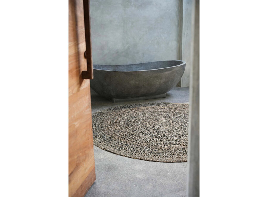 Der Seagrass Teppich - Natur Schwarz - 100