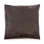 The Four Panel Leather Cushion Cover - Choco - 60x60