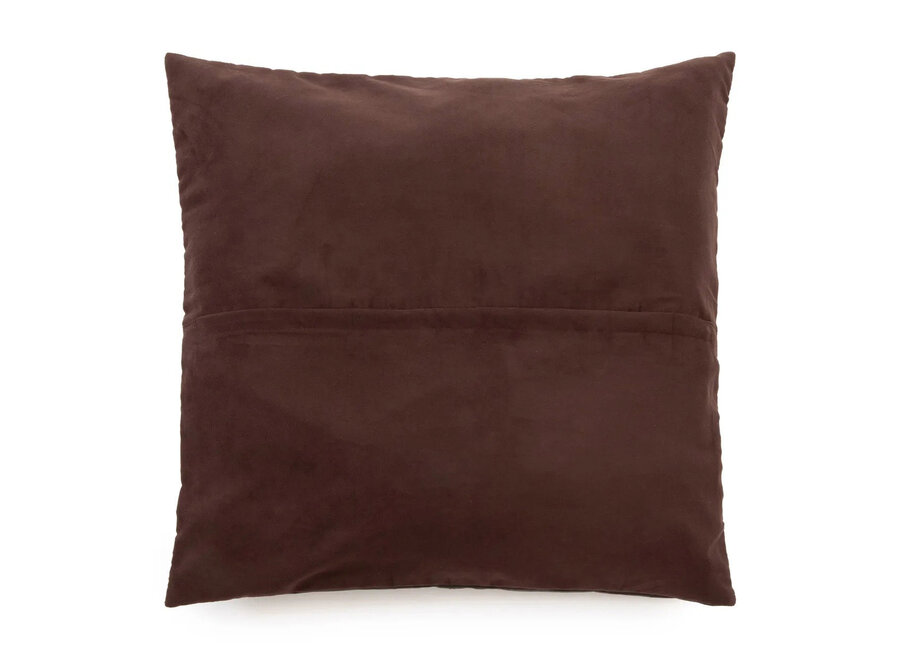 La Housse De Coussin Cuir Quatre Panneaux - Chocolat - 60x60