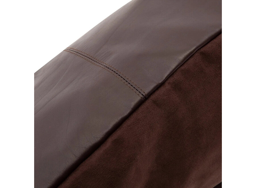 La Housse De Coussin Cuir Quatre Panneaux - Chocolat - 60x60