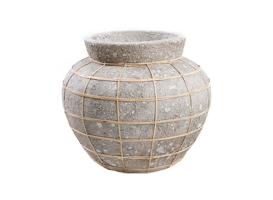 Die Belly Vase - Betongrau Natur - L