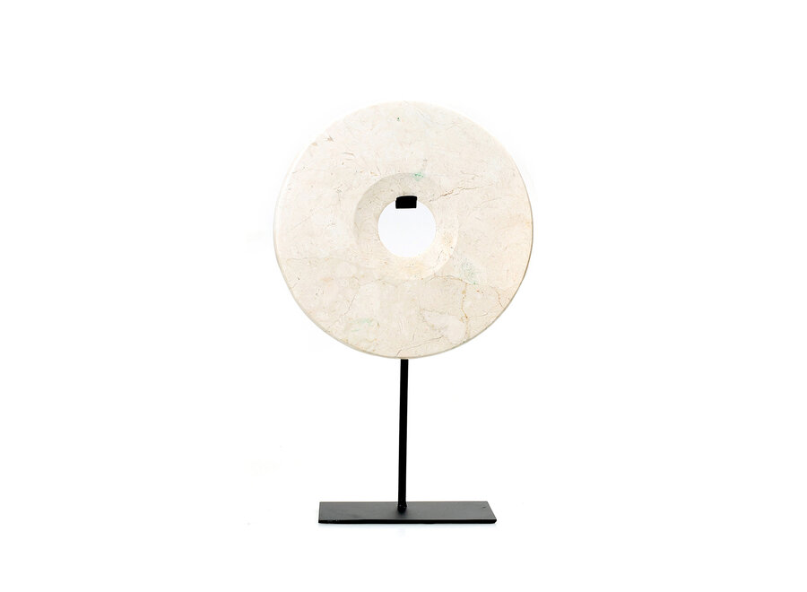 Disco di Marmo Su Supporto - Bianco - M