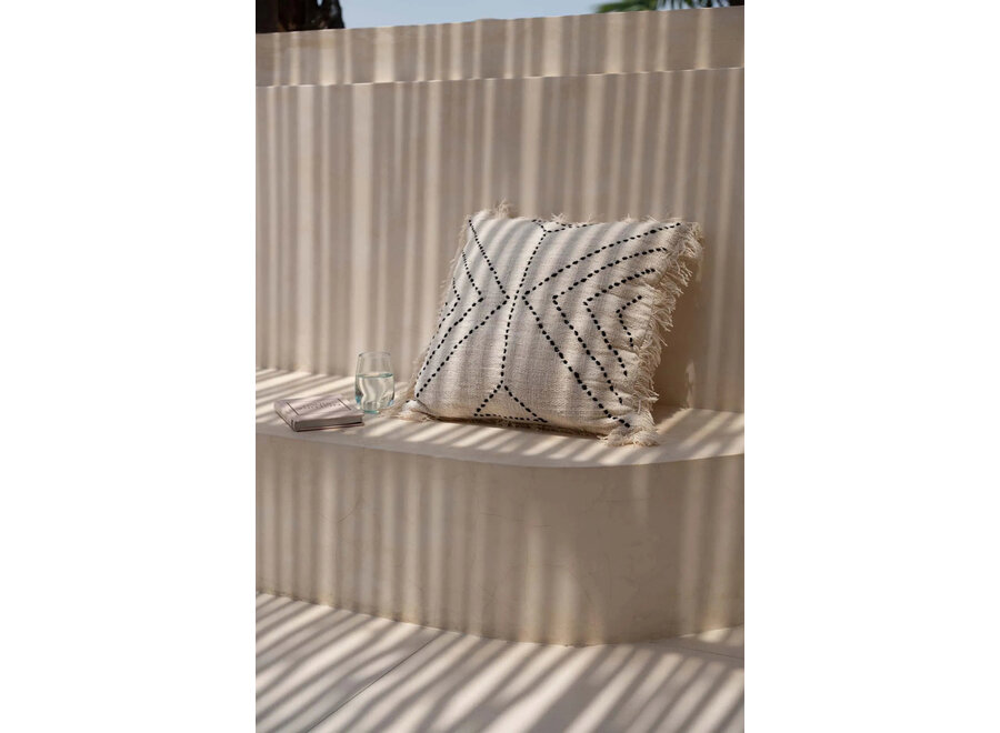 Housse De Coussin Tribal - Naturel Noir