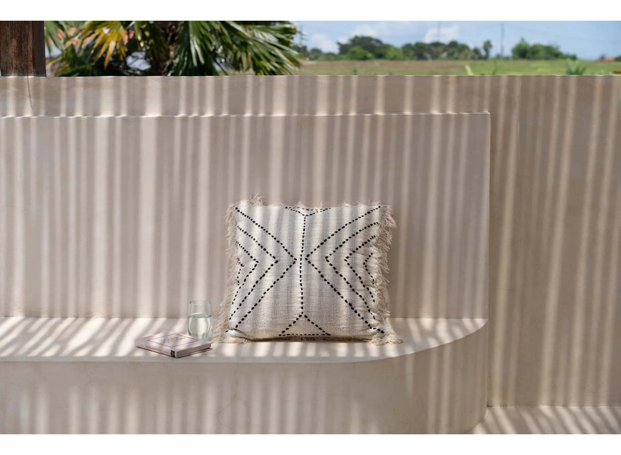 The Tribal Cushion Cover - Natural Black