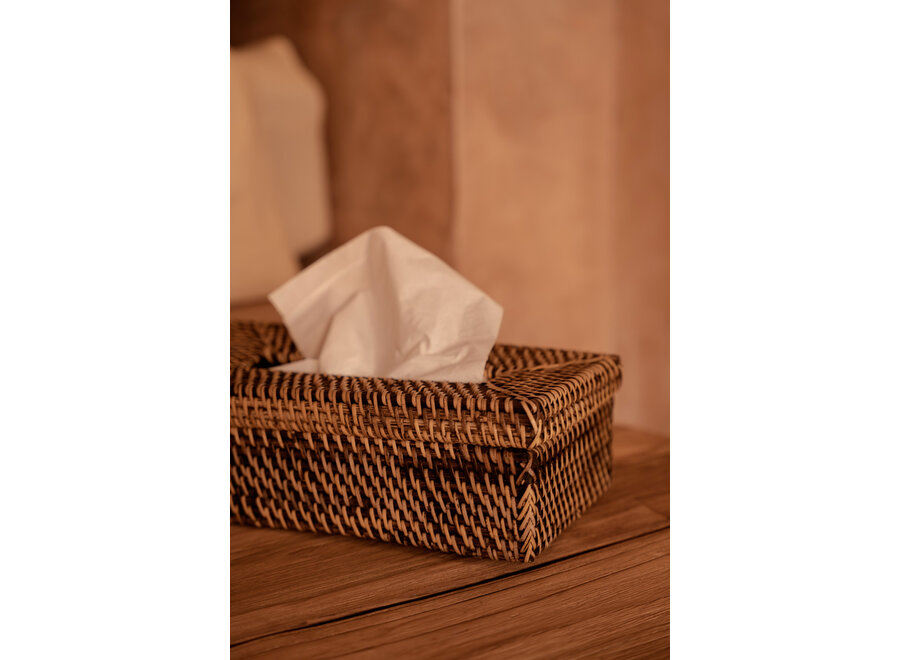 Die Rattan Classic Taschentuchbox - Naturbraun