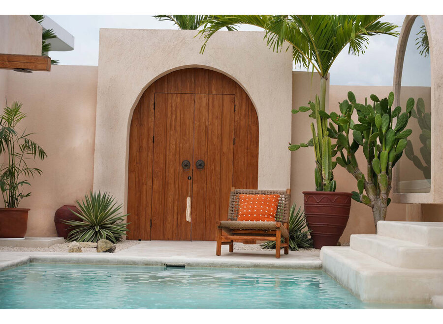 The Zillion Kiss Cushion Cover - Terracotta White