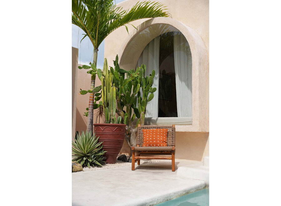 The Zillion Kiss Cushion Cover - Terracotta White