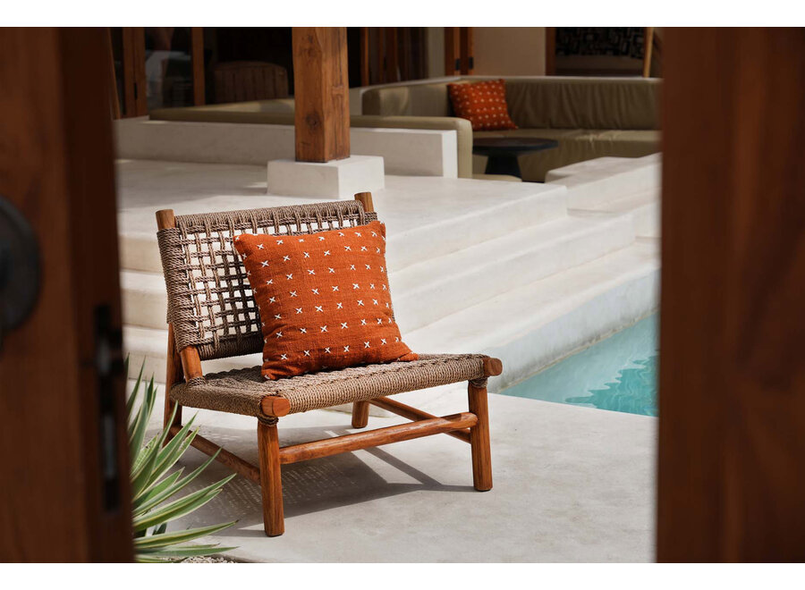 The Zillion Kiss Cushion Cover - Terracotta White