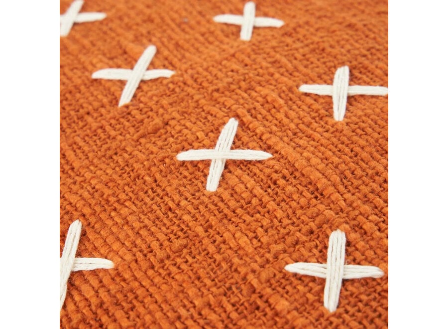 The Zillion Kiss Cushion Cover - Terracotta White