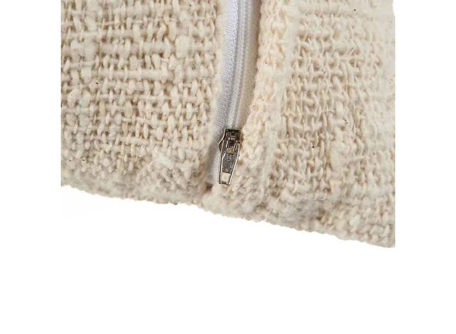 Housse De Coussin Isla Palm - Naturel Blanc