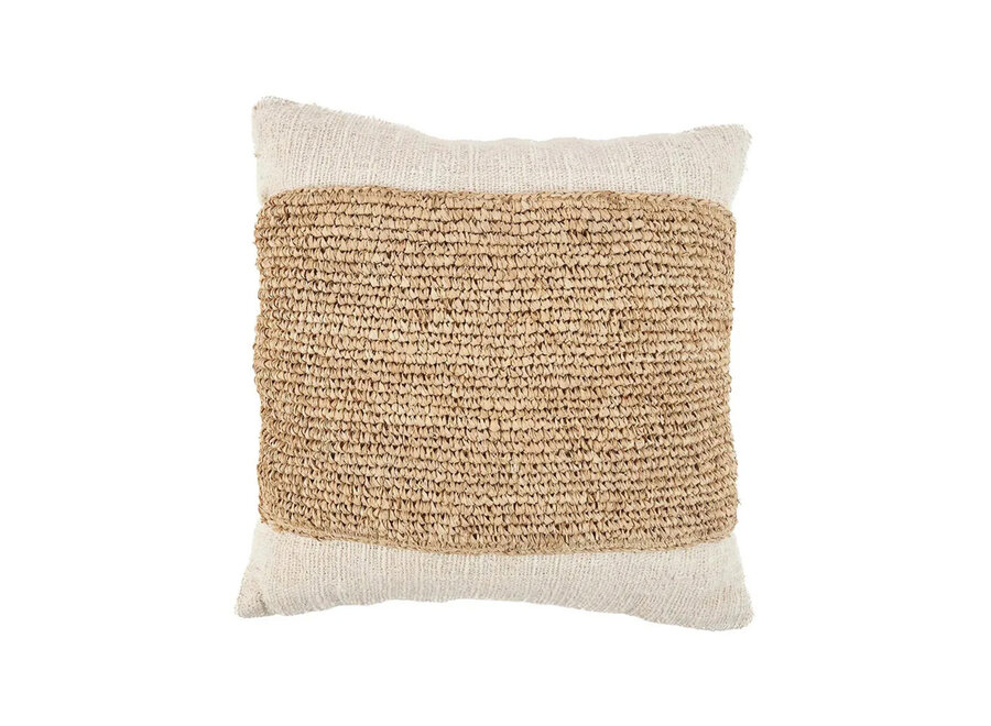 La Funda de Cojín Raffia Stamp - Natural