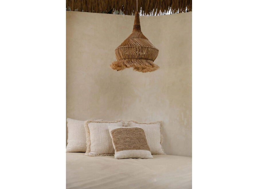 Copricuscino Raffia Stamp - Naturale