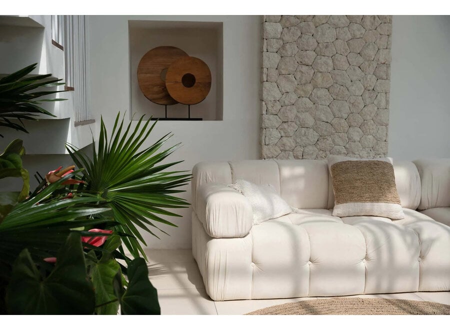 The Raffia Stamp Cushion Cover - Natural