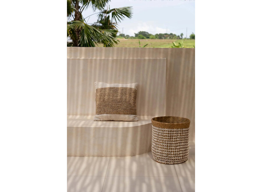 The Raffia Stamp Cushion Cover - Natural