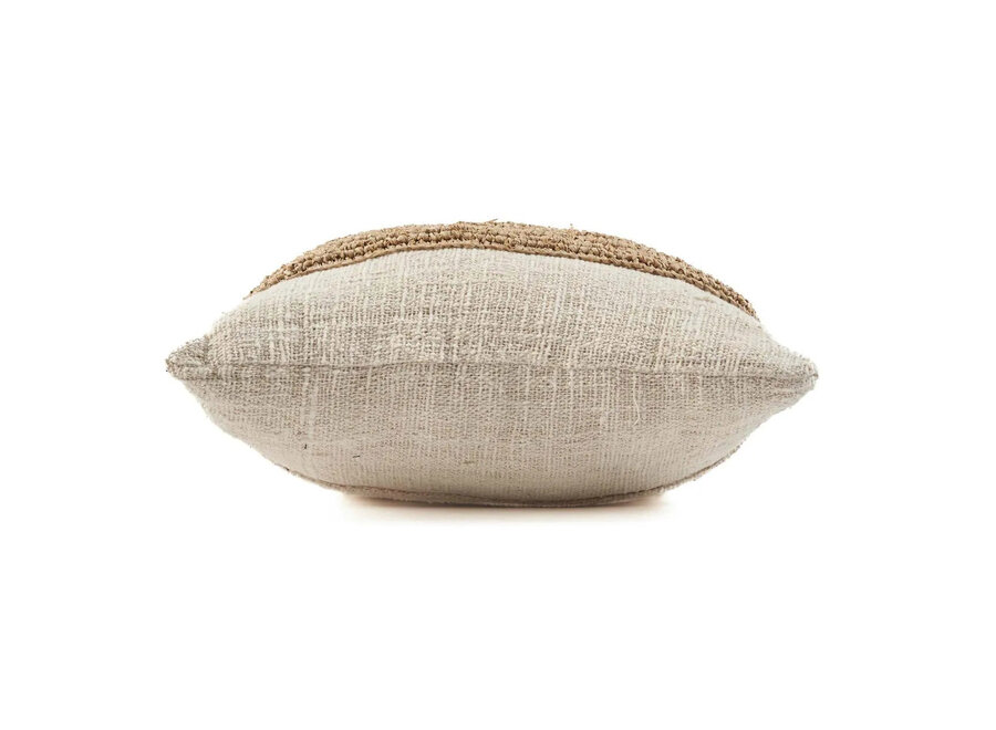 The Raffia Stamp Cushion Cover - Natural