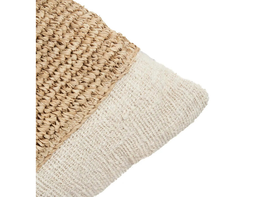 The Raffia Stamp Cushion Cover - Natural