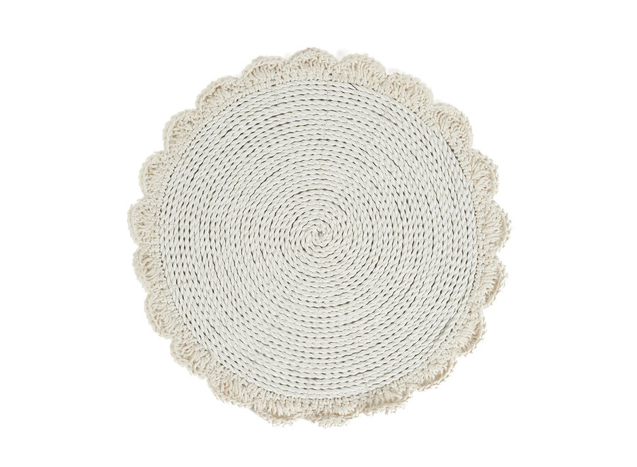 El Mantel Individual Macrame Marriage - Natural